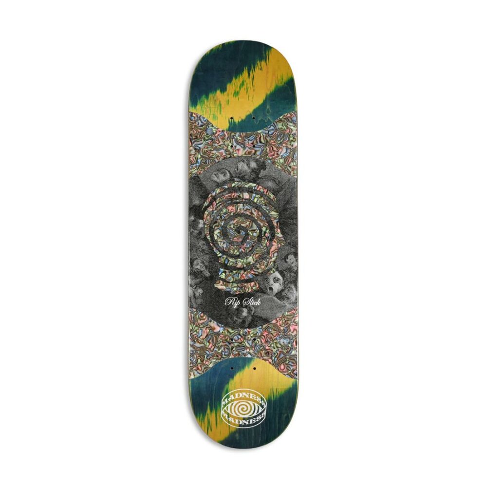 Madness Voices R7 Slick Middle 8.125" Skateboard Deck - Green/Multi