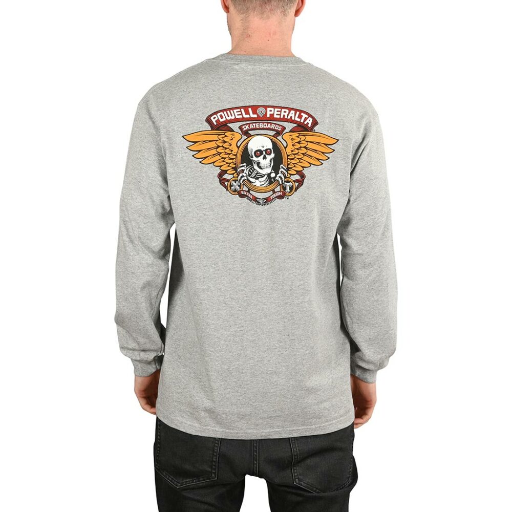 Powell Peralta Winged Ripper L/S T-Shirt - Athletic Heather