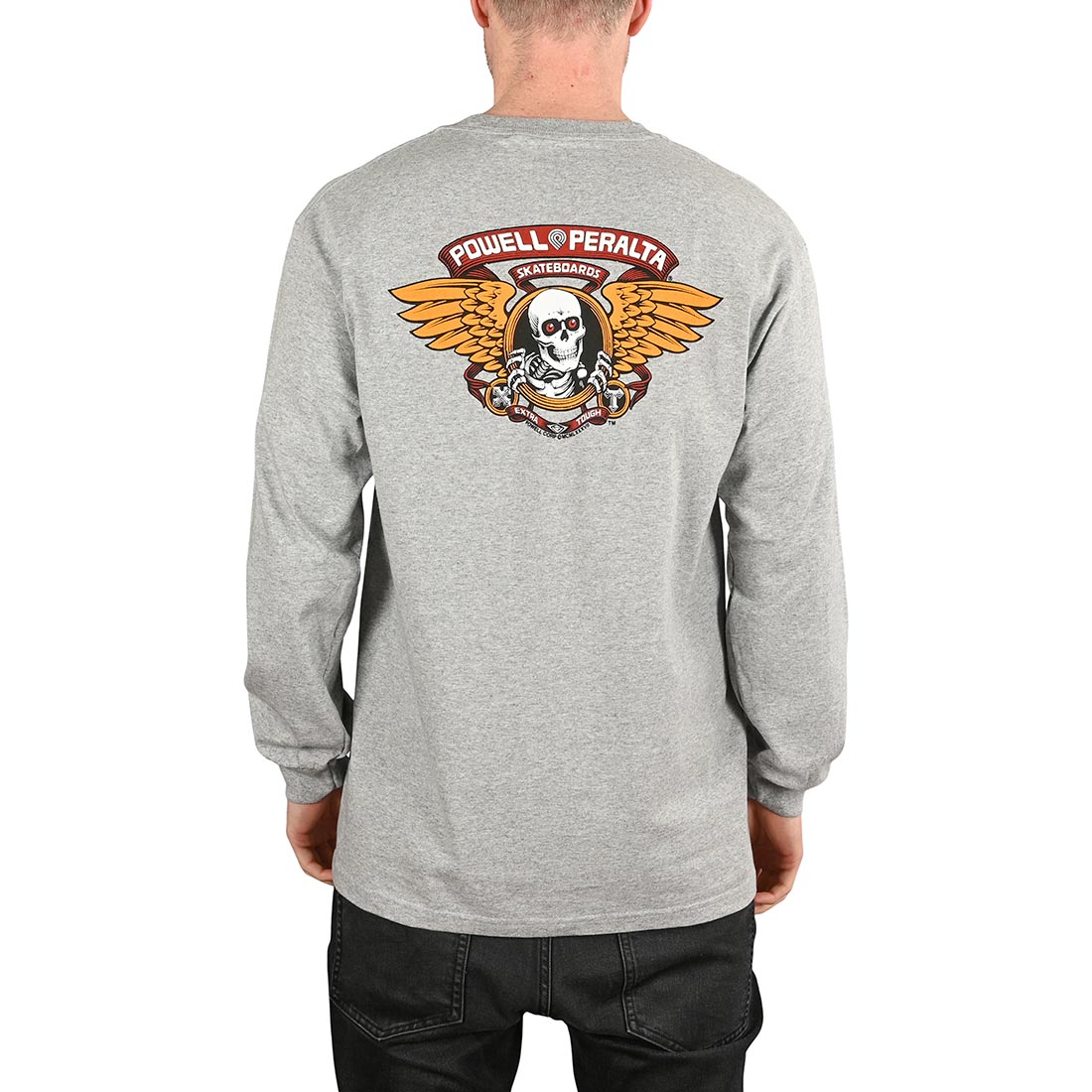 Powell Peralta Winged Ripper L/S T-Shirt - Athletic Heather -  M