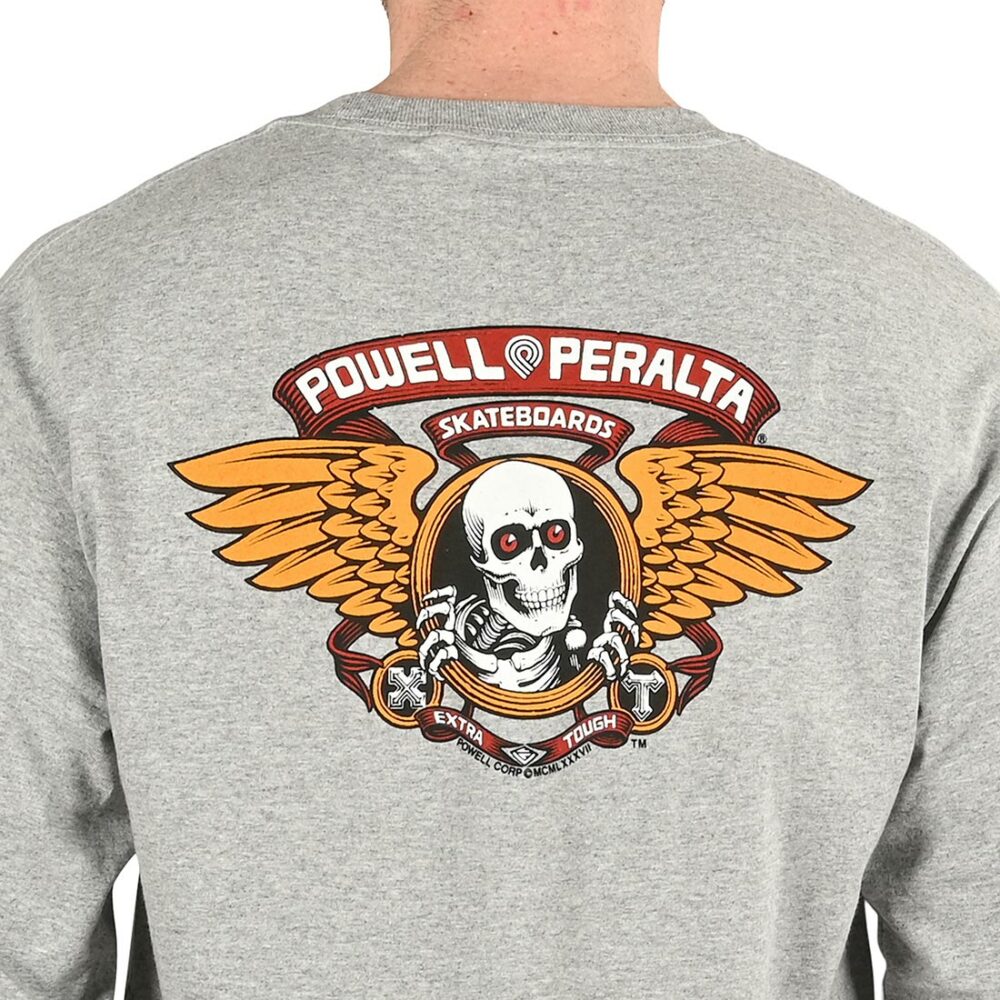 Powell Peralta Winged Ripper L/S T-Shirt - Athletic Heather