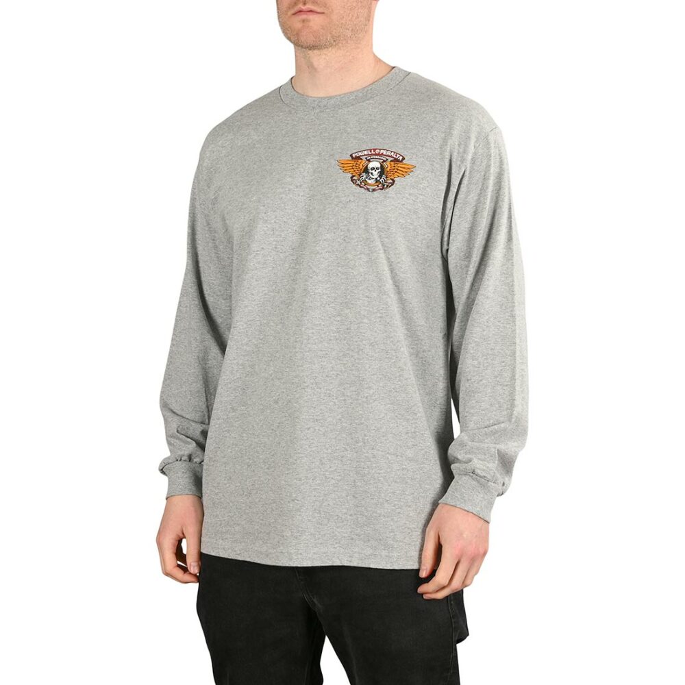 Powell Peralta Winged Ripper L/S T-Shirt - Athletic Heather