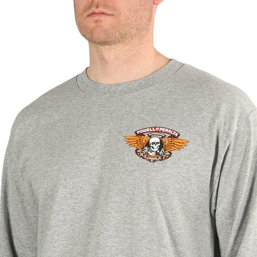 Powell Peralta Winged Ripper L/S T-Shirt - Athletic Heather