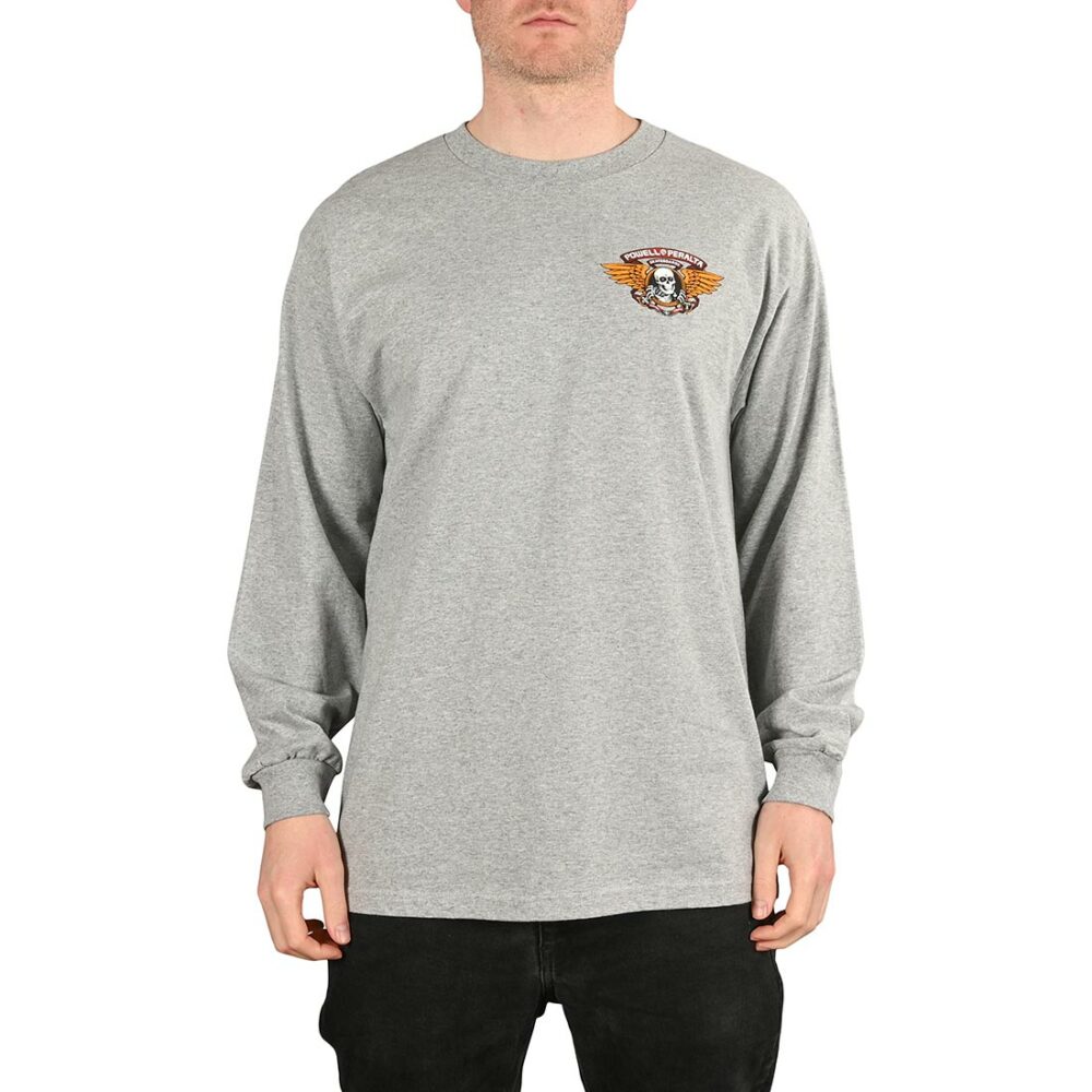 Powell Peralta Winged Ripper L/S T-Shirt - Athletic Heather