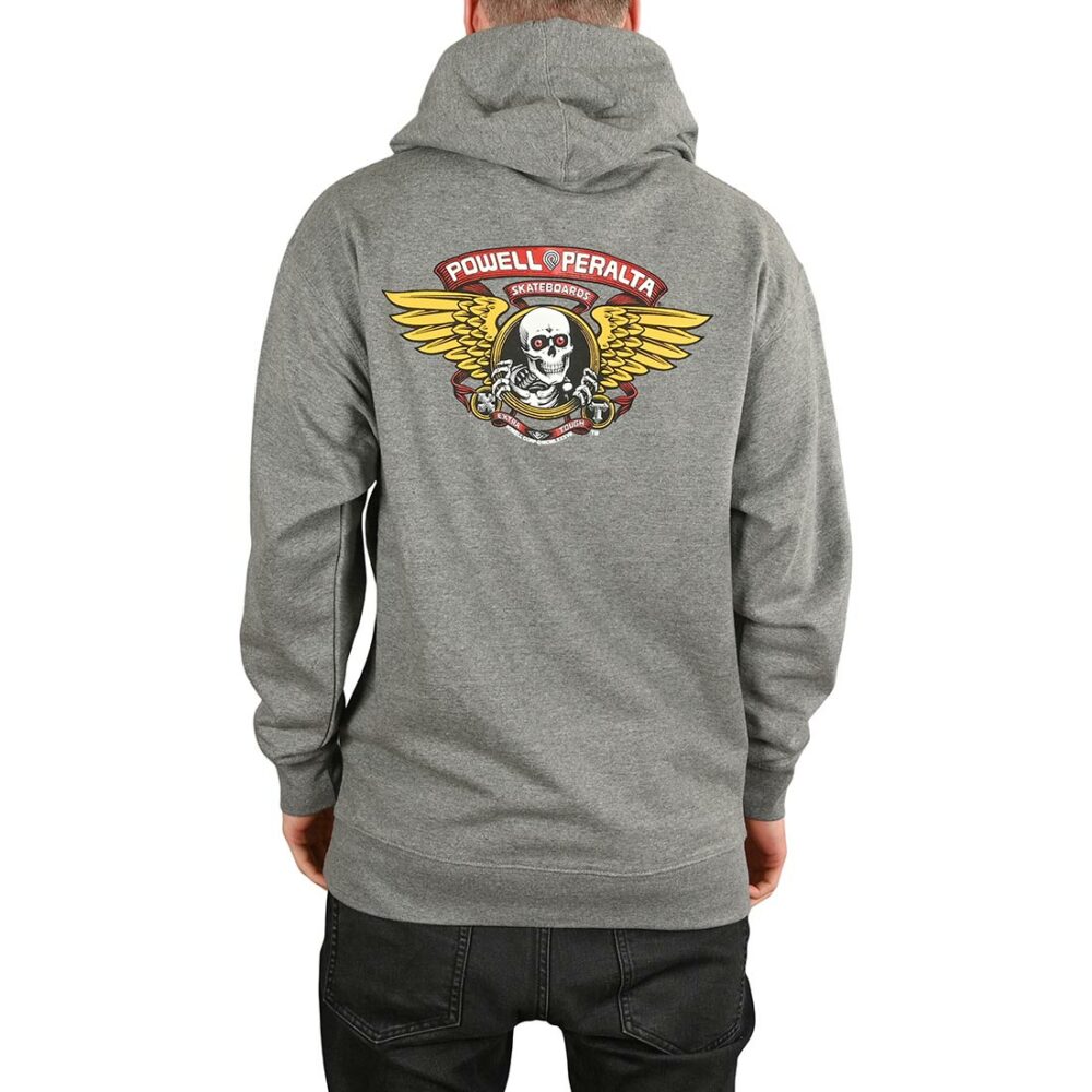 Powell Peralta Winged Ripper Pullover Hoodie - Grey Heather