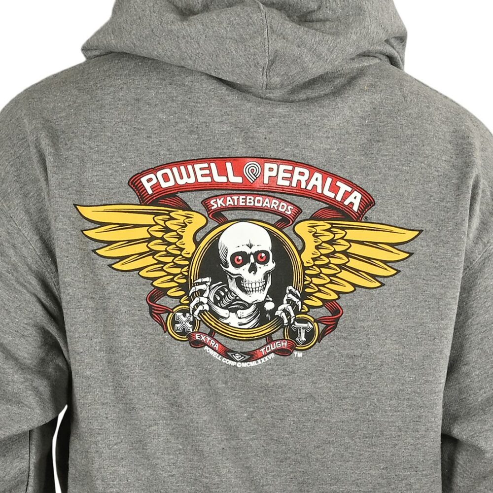 Powell Peralta Winged Ripper Pullover Hoodie - Grey Heather