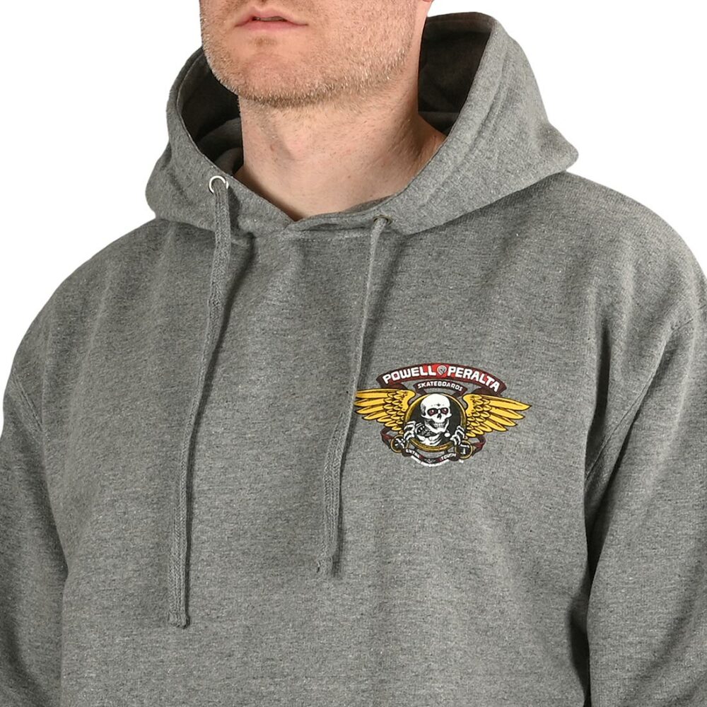 Powell Peralta Winged Ripper Pullover Hoodie - Grey Heather