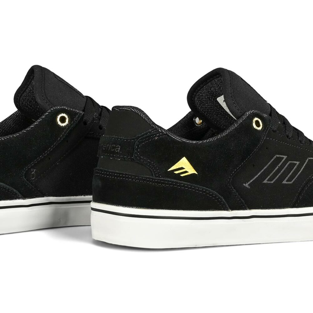 Emerica The Low Vulc Skate Shoes - Black/Gold/White
