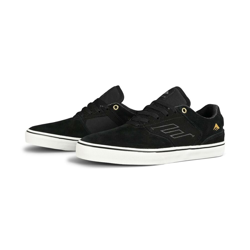 Emerica The Low Vulc Skate Shoes - Black/Gold/White