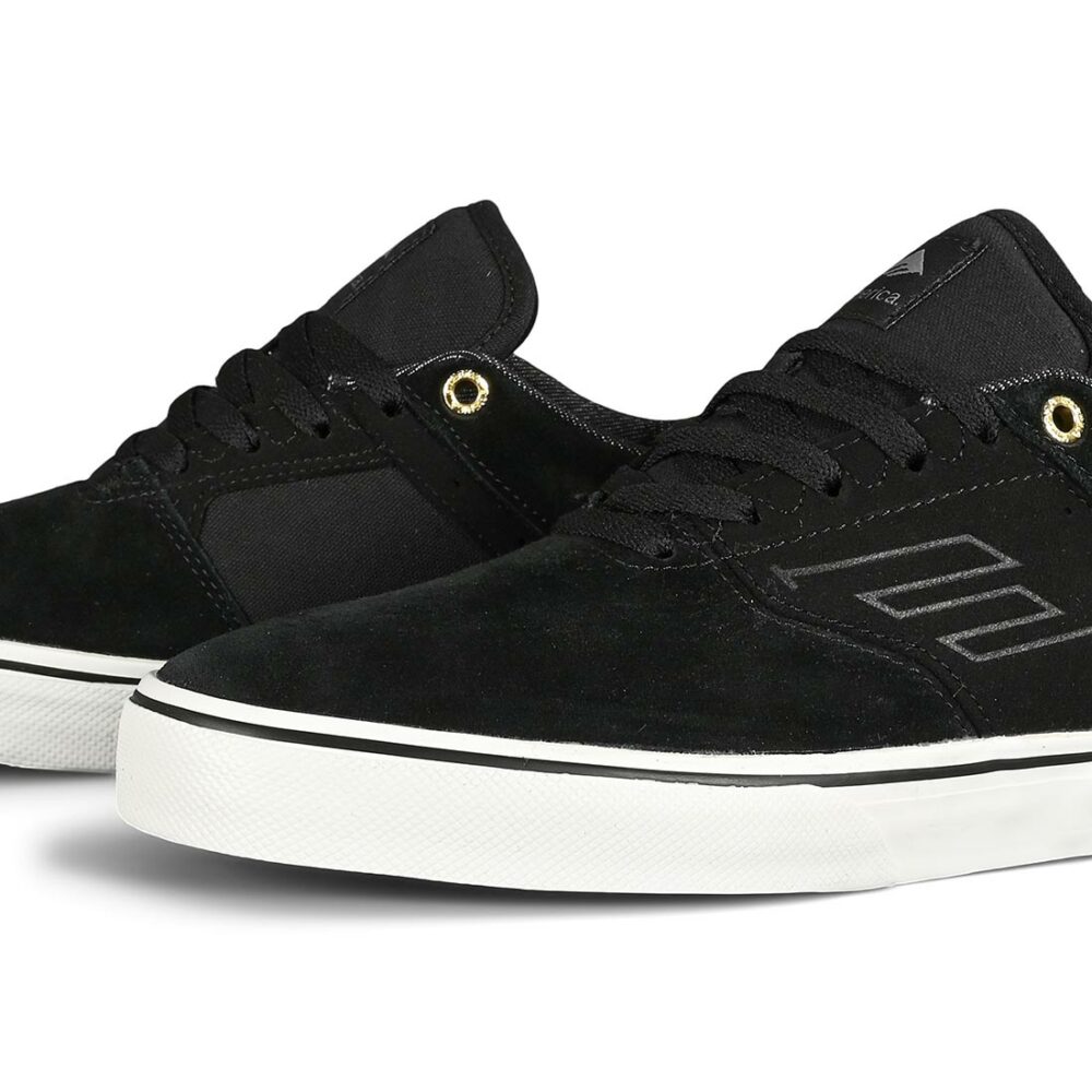 Emerica The Low Vulc Skate Shoes - Black/Gold/White
