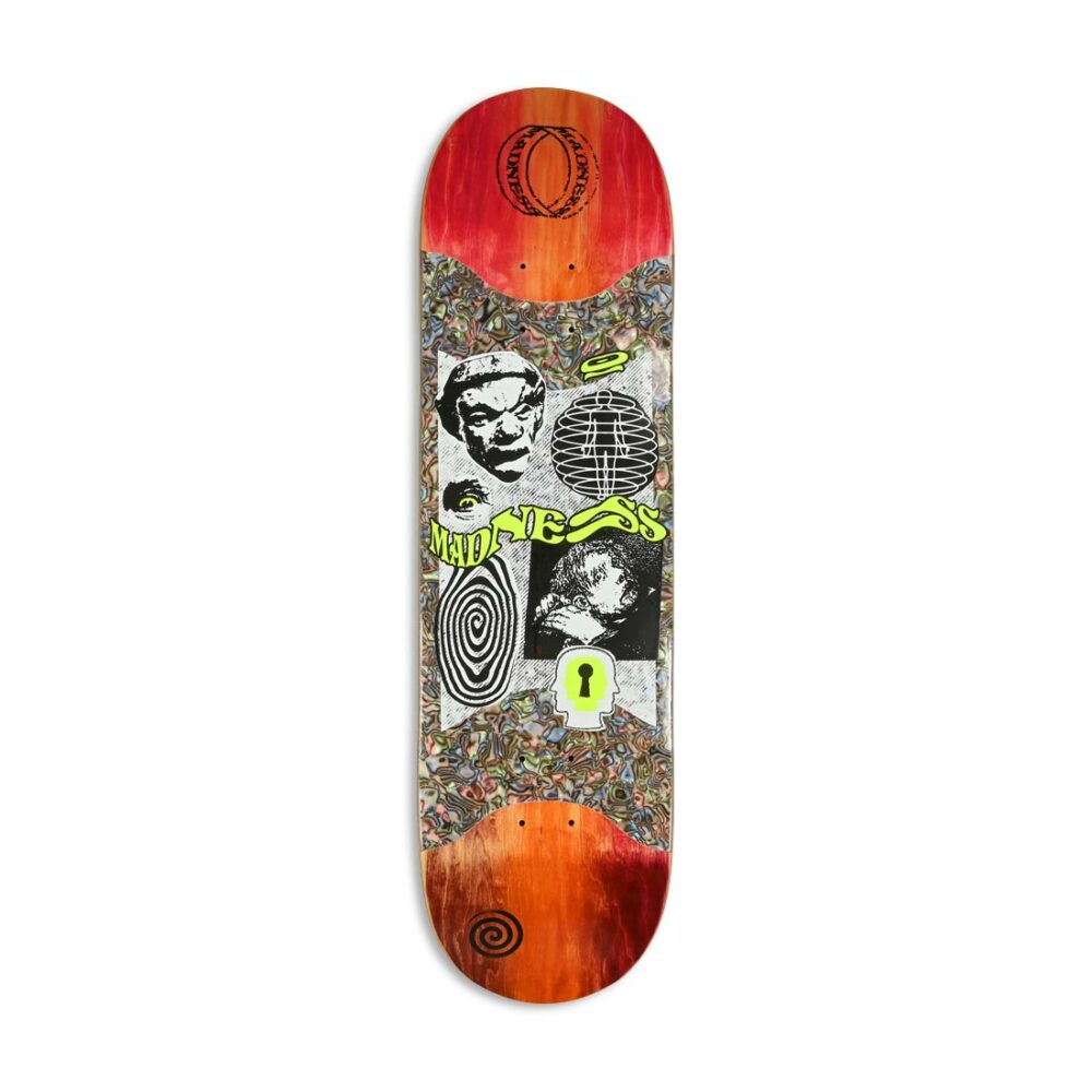 Madness Outcast R7 Slick Middle 8.625" Skateboard Deck - Orange/Multi