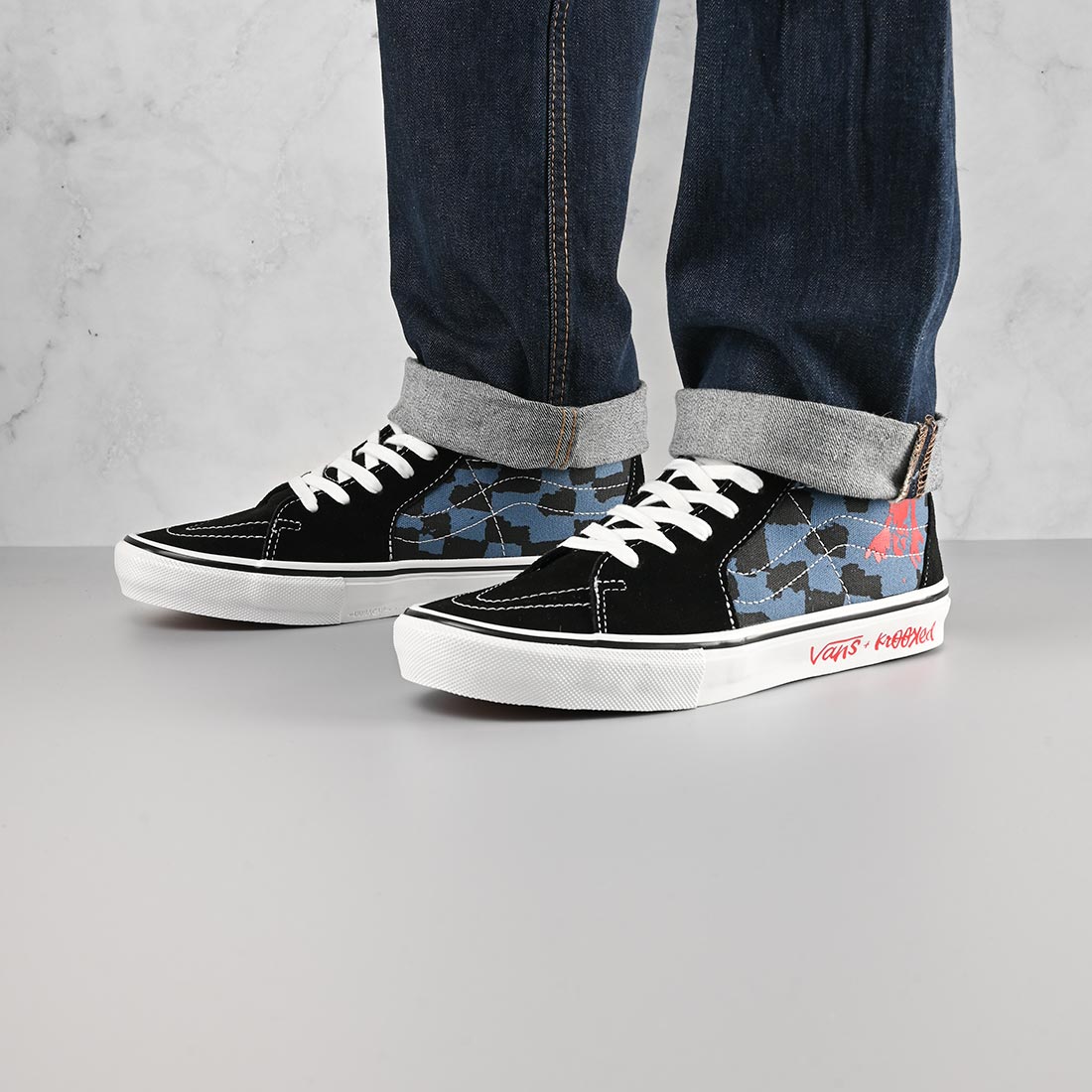 Vans x Krooked Sk8 Hi Skate Shoes Natas for Ray Barbee