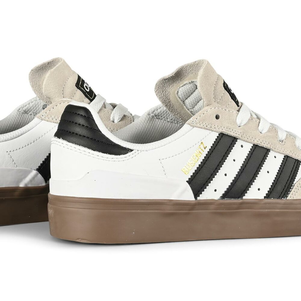 Adidas Busenitz Vulc II Skate Shoes - Cloud White/Core Black/Gold