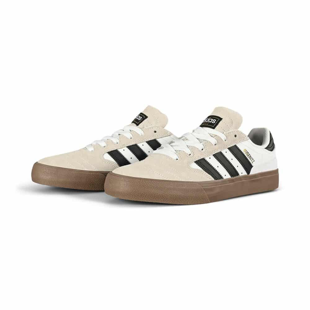 Adidas Busenitz Vulc II Skate Shoes - Cloud White/Core Black/Gold