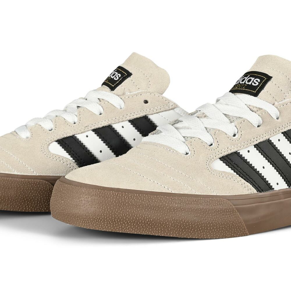 Adidas Busenitz Vulc II Skate Shoes - Cloud White/Core Black/Gold