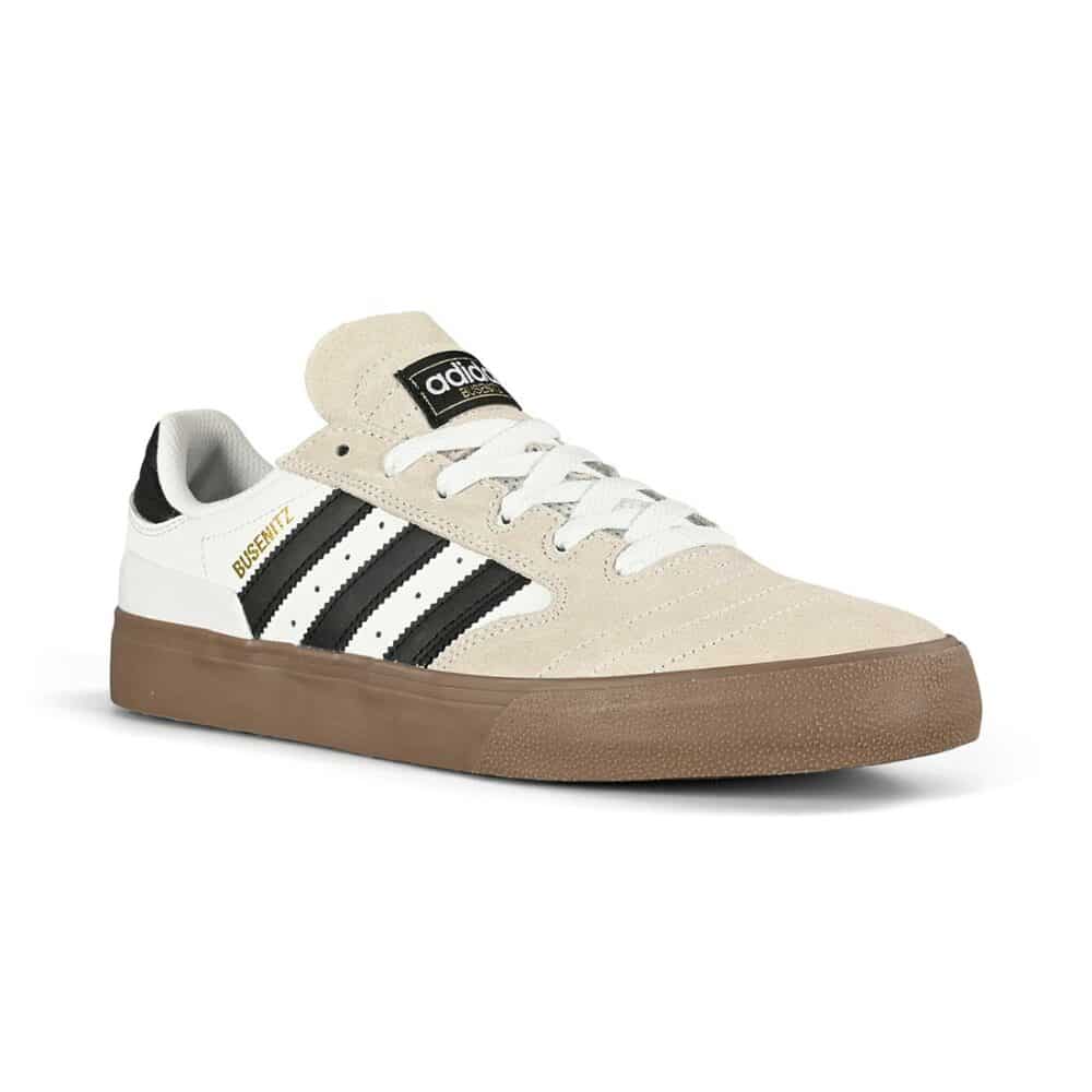 Adidas Busenitz Vulc II Skate Shoes - Cloud White/Core Black/Gold