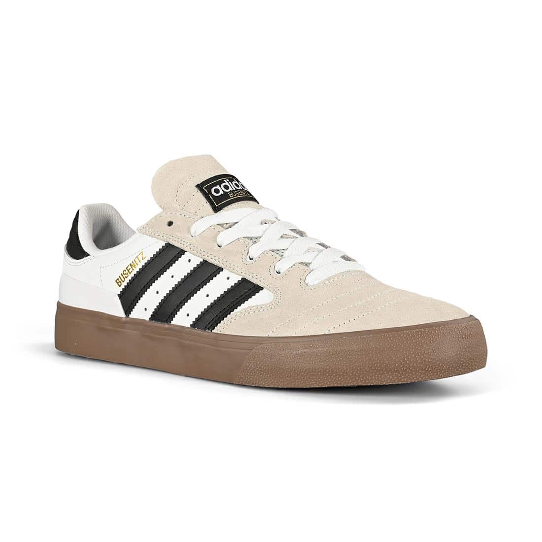 een vuurtje stoken Detective Previs site Adidas Busenitz Vulc II Skate Shoes - White/Black/Gold - Supereight