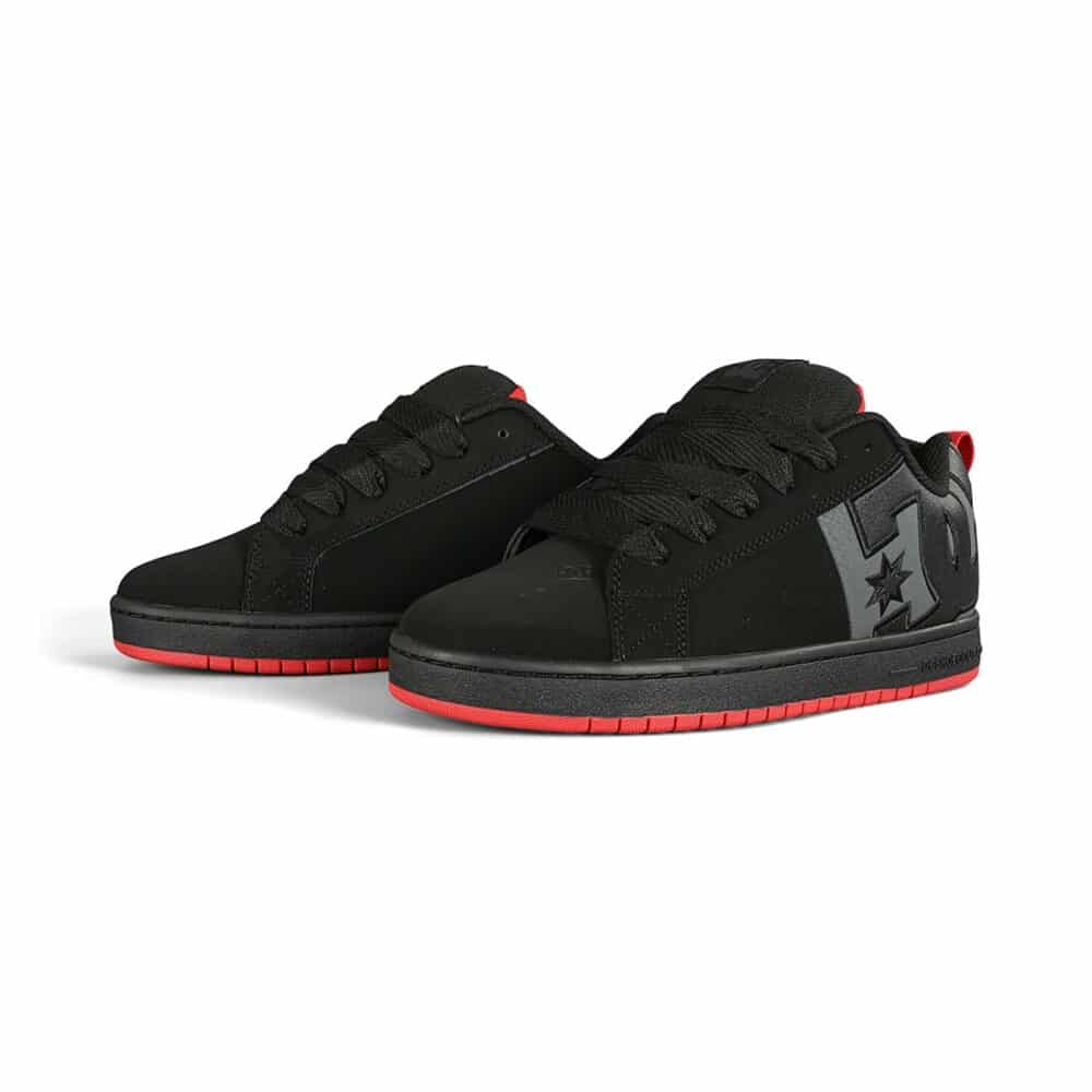 DC Court Graffik SQ Skate Shoes - Black/Grey/Red