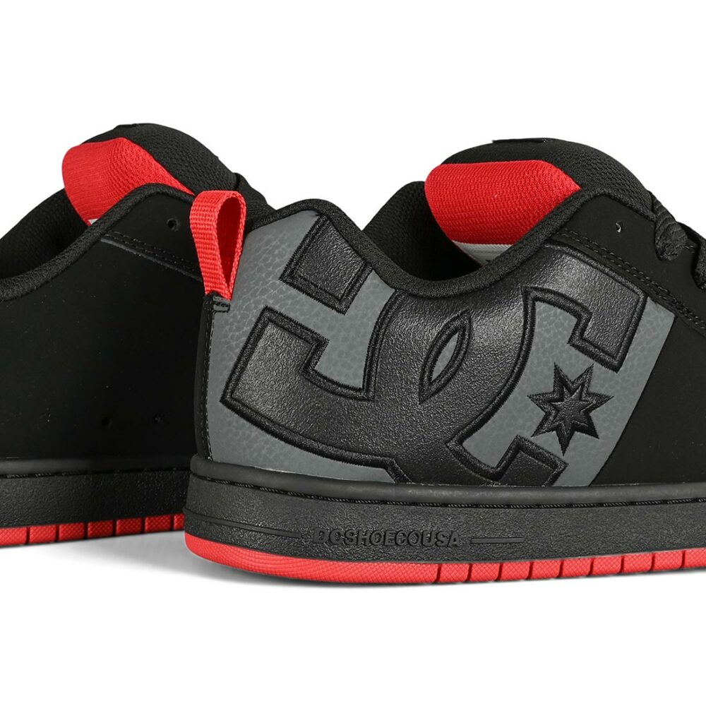 DC Court Graffik SQ Skate Shoes - Black/Grey/Red