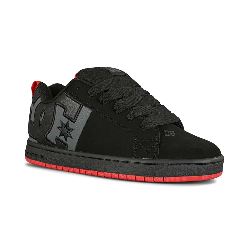 DC Court Graffik SQ Skate Shoes - Black/Grey/Red