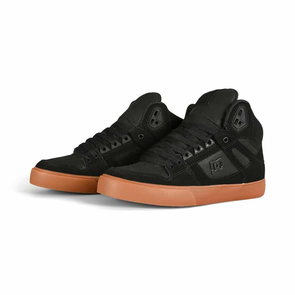 DC Pure High Top WC Skate Shoes - Black/Gum