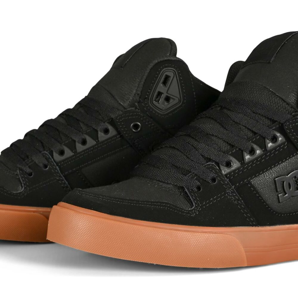 DC Pure High Top WC Skate Shoes - Black/Gum