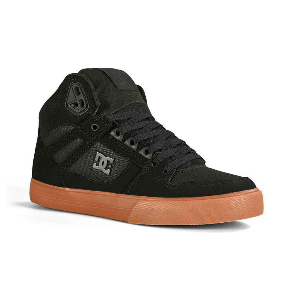 DC Pure High Top WC Skate Shoes - Black/Gum
