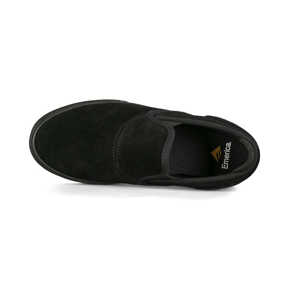 Emerica Wino G6 Slip-On (Youth) Skate Shoes - Black/Black