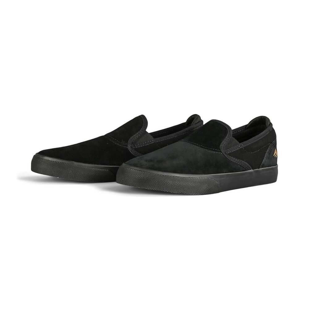 Emerica Wino G6 Slip-On (Youth) Skate Shoes - Black/Black