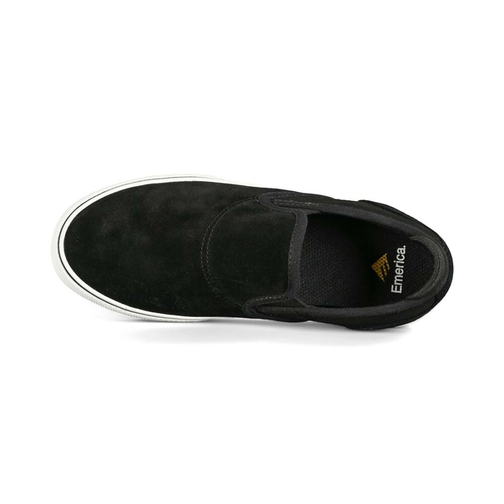 Emerica Wino G6 Slip-On (Youth) Skate Shoes - Black/White/Gold