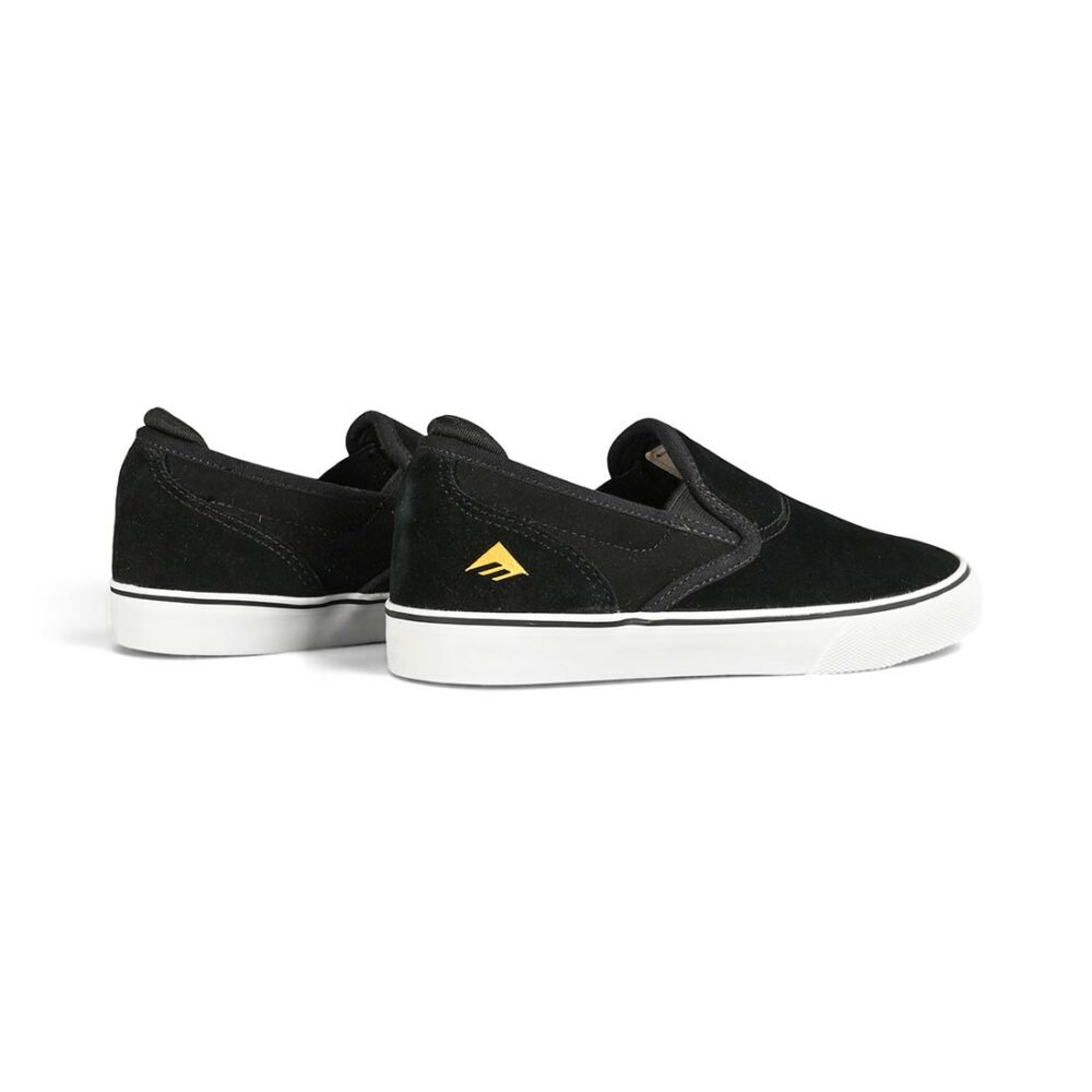 Emerica Wino G6 Slip-On (Youth) Skate Shoes - Black/White/Gold