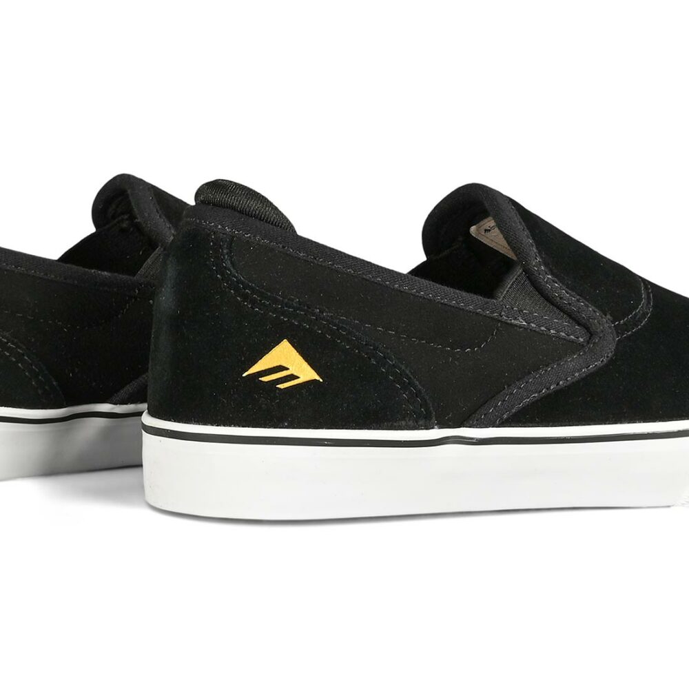 Emerica Wino G6 Slip-On (Youth) Skate Shoes - Black/White/Gold