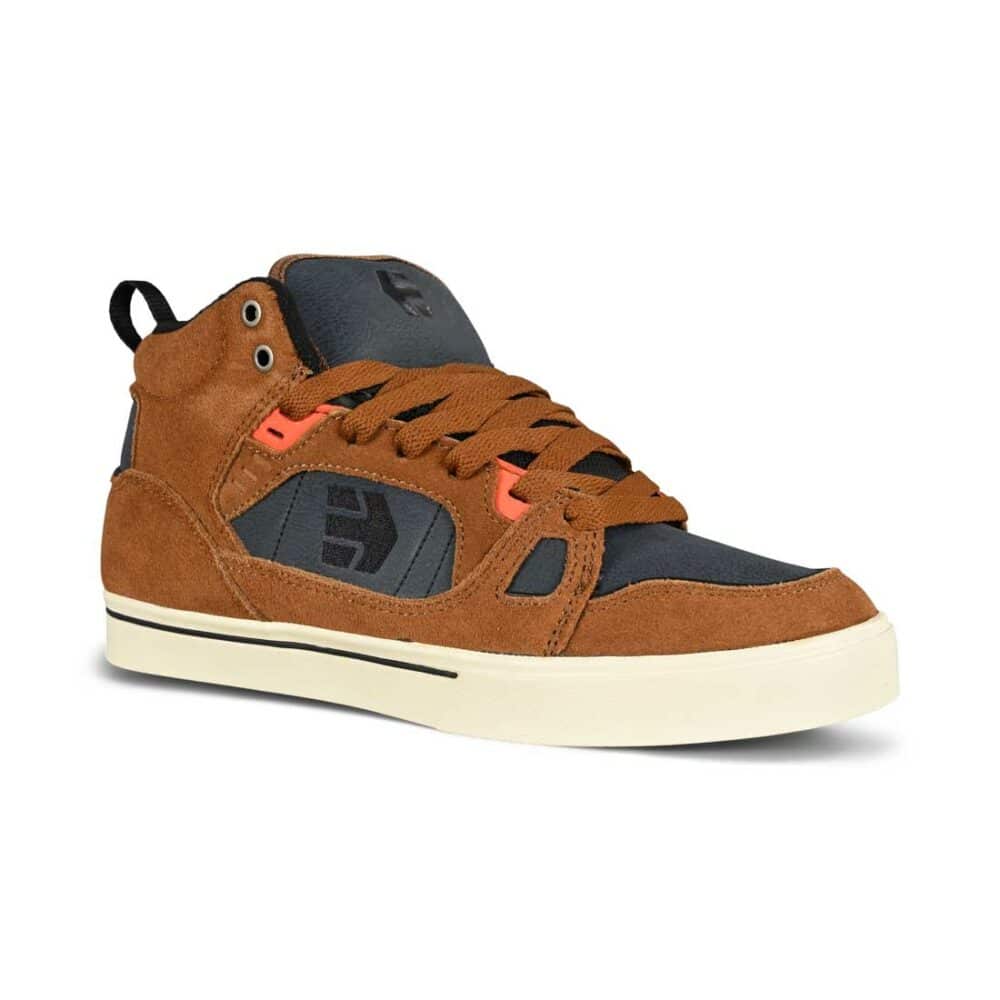 Etnies Agron High-Top Skate Shoes - Brown/Navy