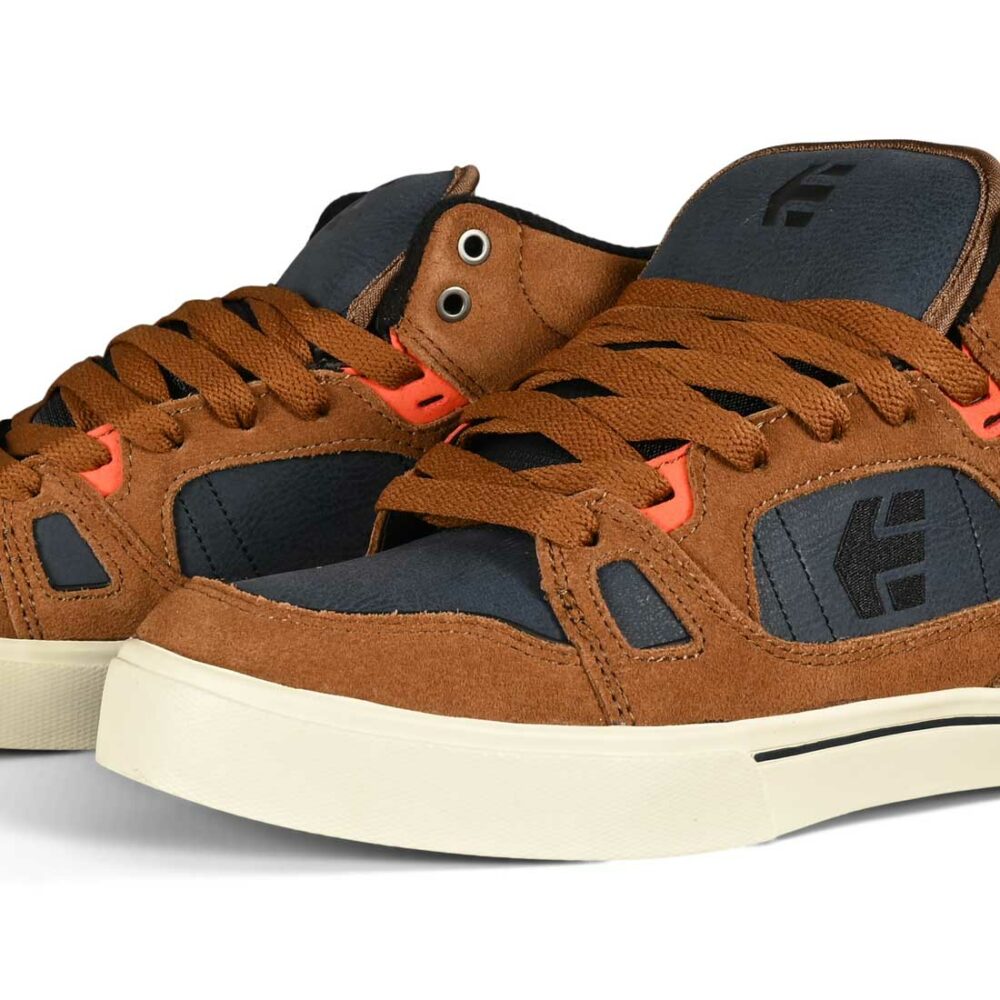 Etnies Agron High-Top Skate Shoes - Brown/Navy