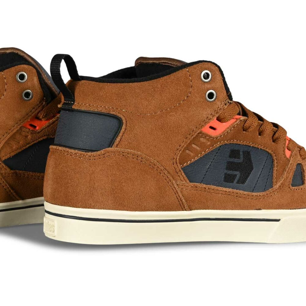 Etnies Agron High-Top Skate Shoes - Brown/Navy