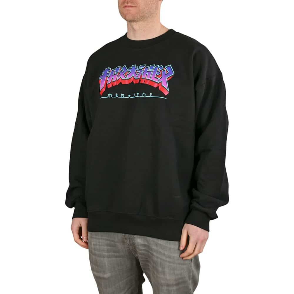 Thrasher Godzilla Burst Crew Sweater - Black