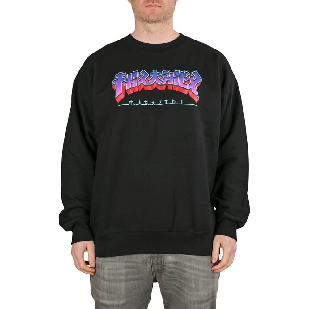 Thrasher Godzilla Burst Crew Sweater - Black