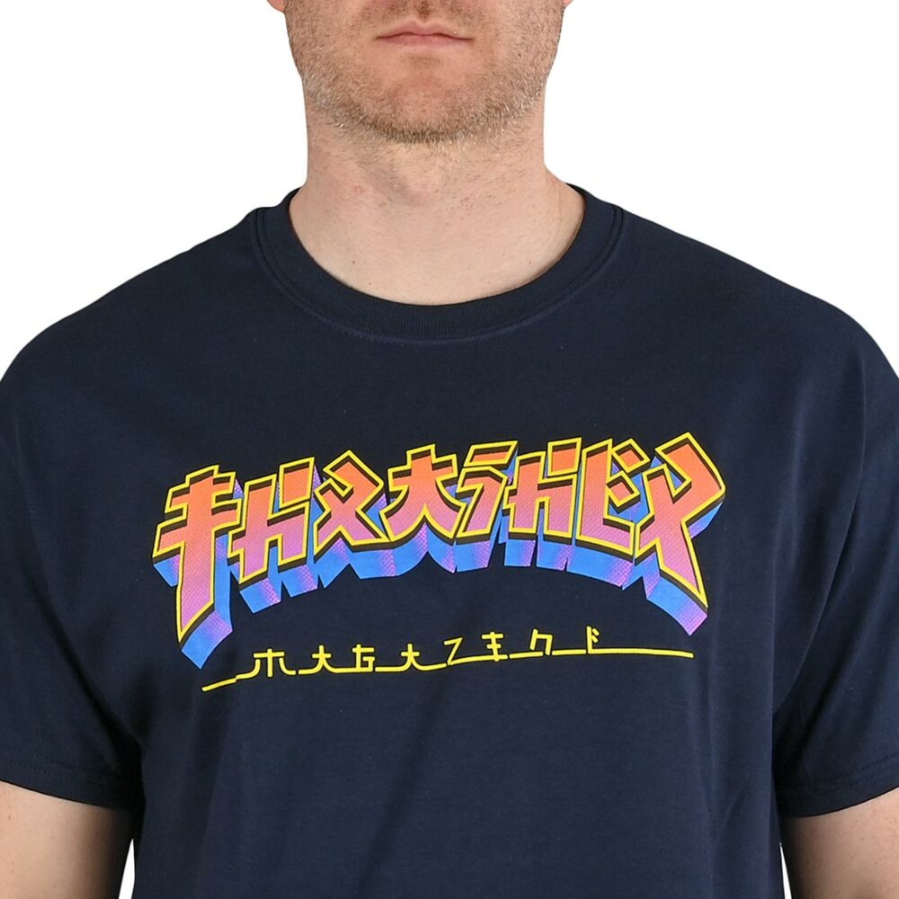 Thrasher Godzilla Burst S/S T-Shirt - Navy