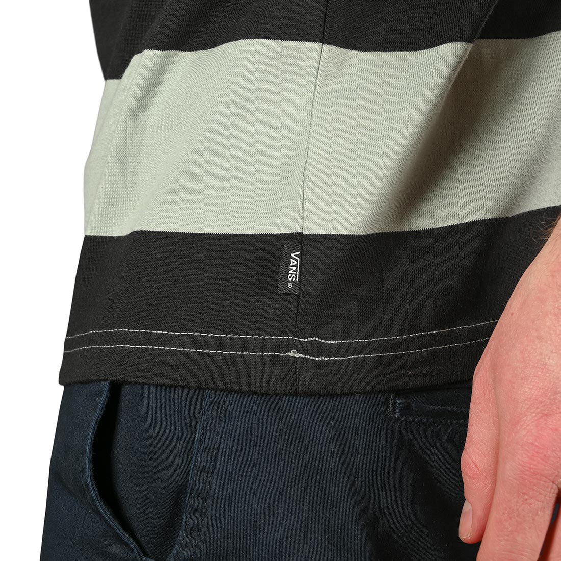 Vans black and white striped new arrivals shirt