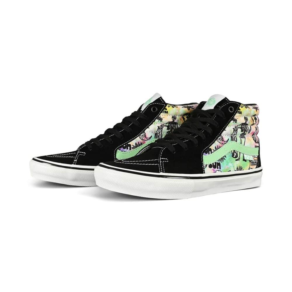 Vans Shroom Doom Sk8-Hi Skate Shoes - Black/Green Ash