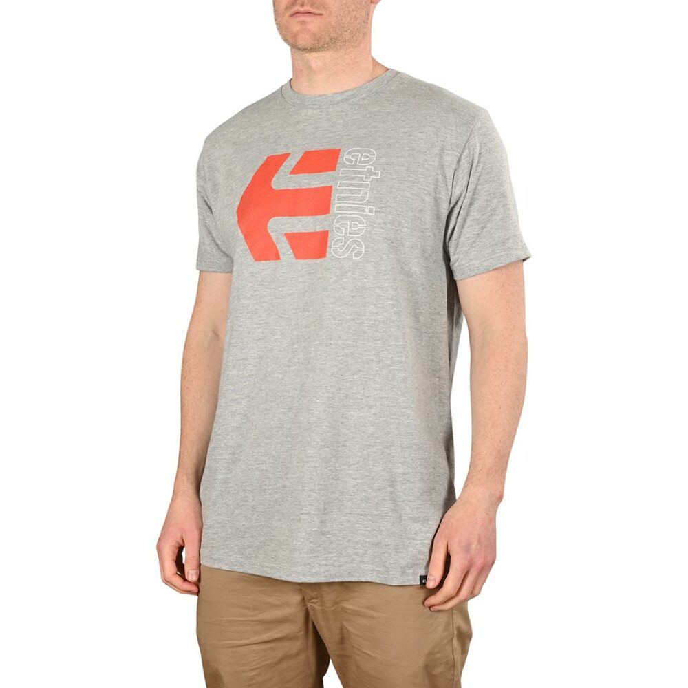 Etnies Corp Combo S/S T-Shirt - Grey/Red/White