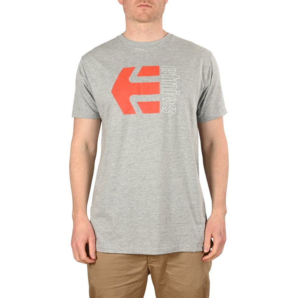 Etnies Corp Combo S/S T-Shirt - Grey/Red/White