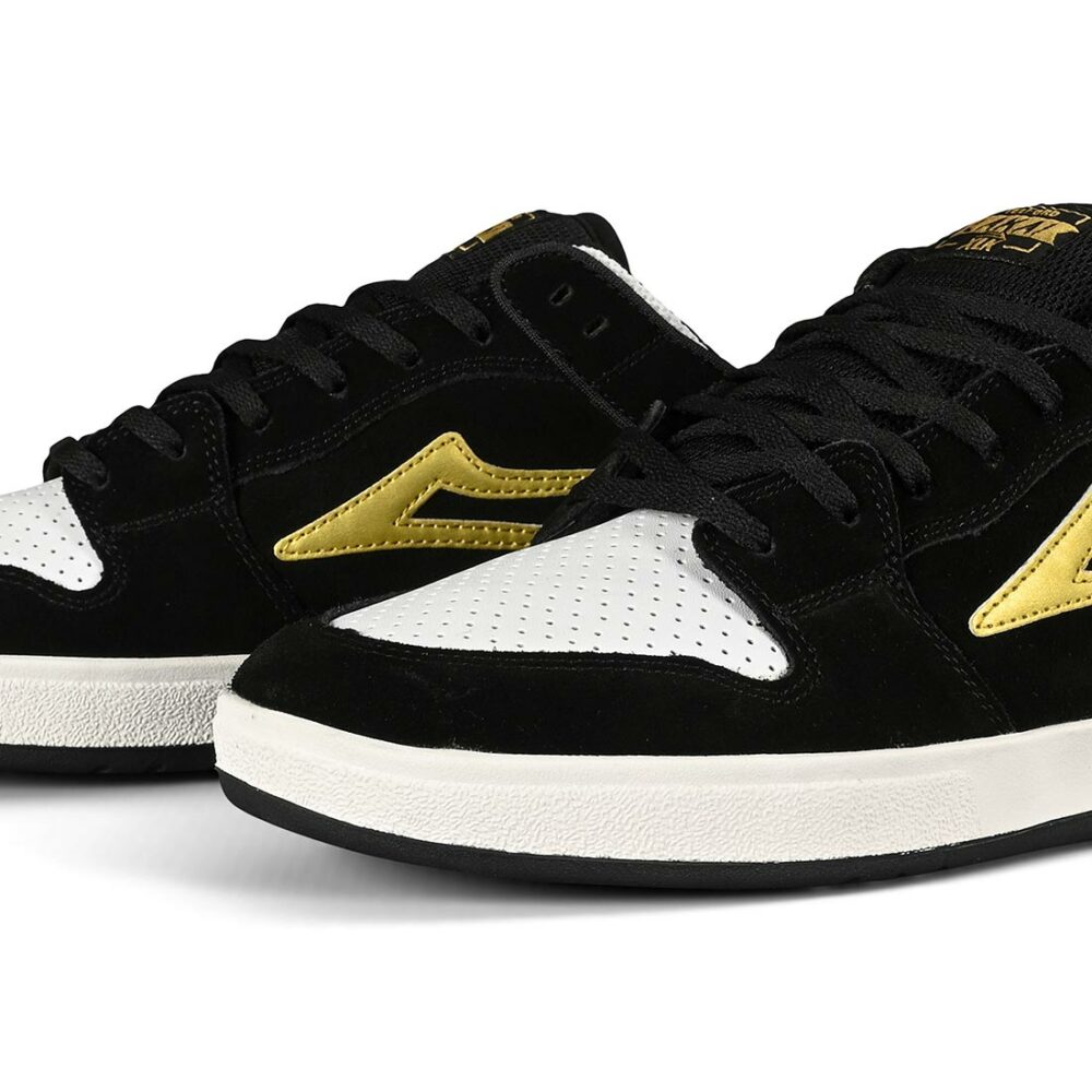 Lakai Telford Low Top Skate Shoes - Black/Gold