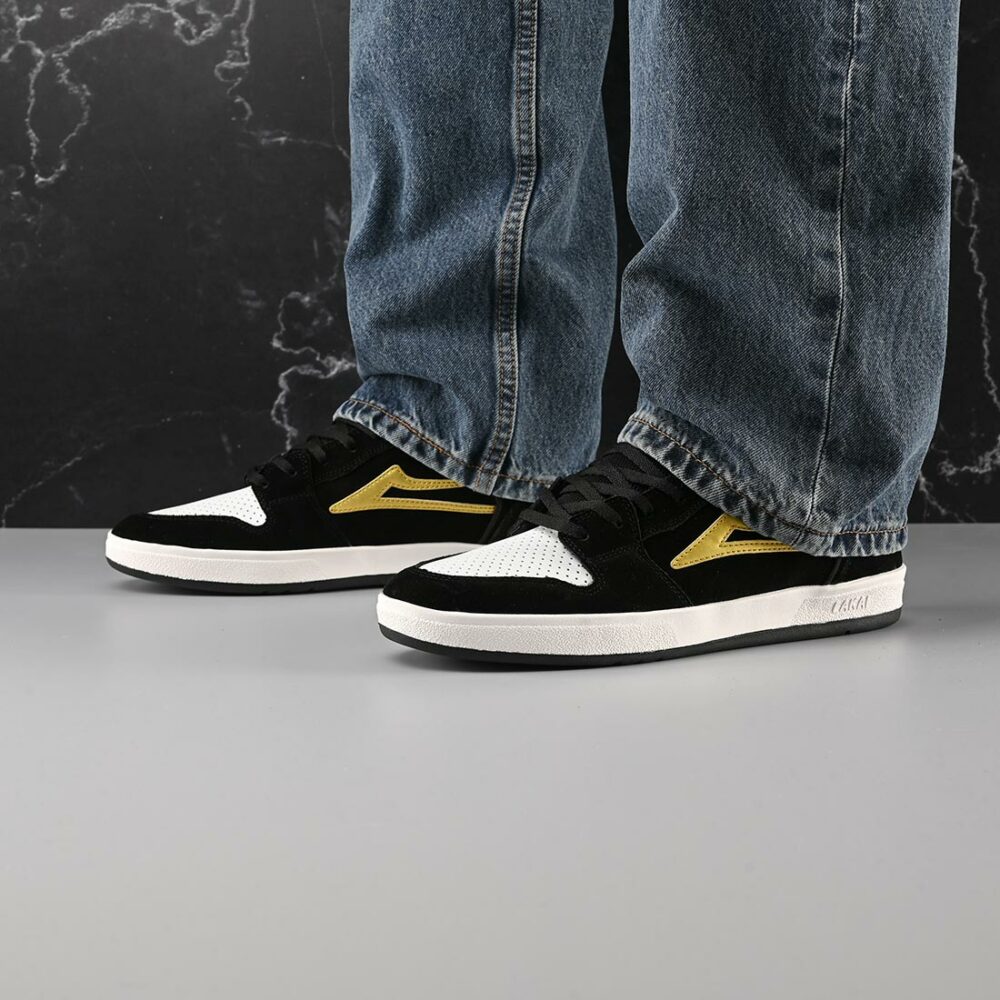 Lakai Telford Low Top Skate Shoes - Black/Gold