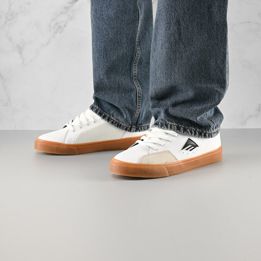 Emerica Temple G6 Vulc Skate Shoes - White/Gum