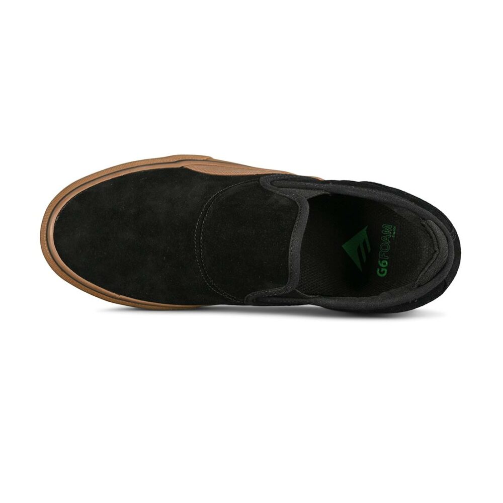 Emerica Wino G6 Slip-On Skate Shoes - Black/Gum/Dark Grey