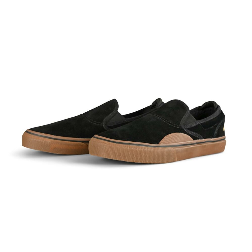 Emerica Wino G6 Slip-On Skate Shoes - Black/Gum/Dark Grey