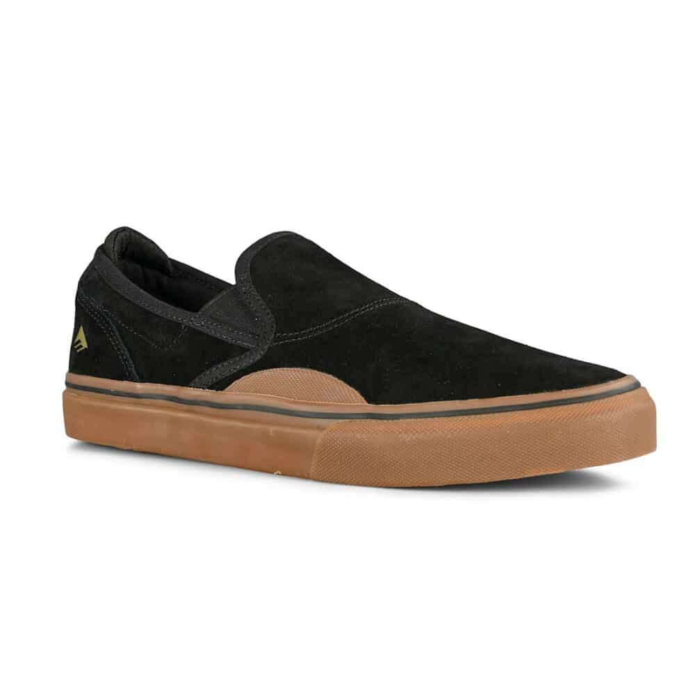 Emerica Wino G6 Slip-On Skate Shoes - Black/Gum/Dark Grey