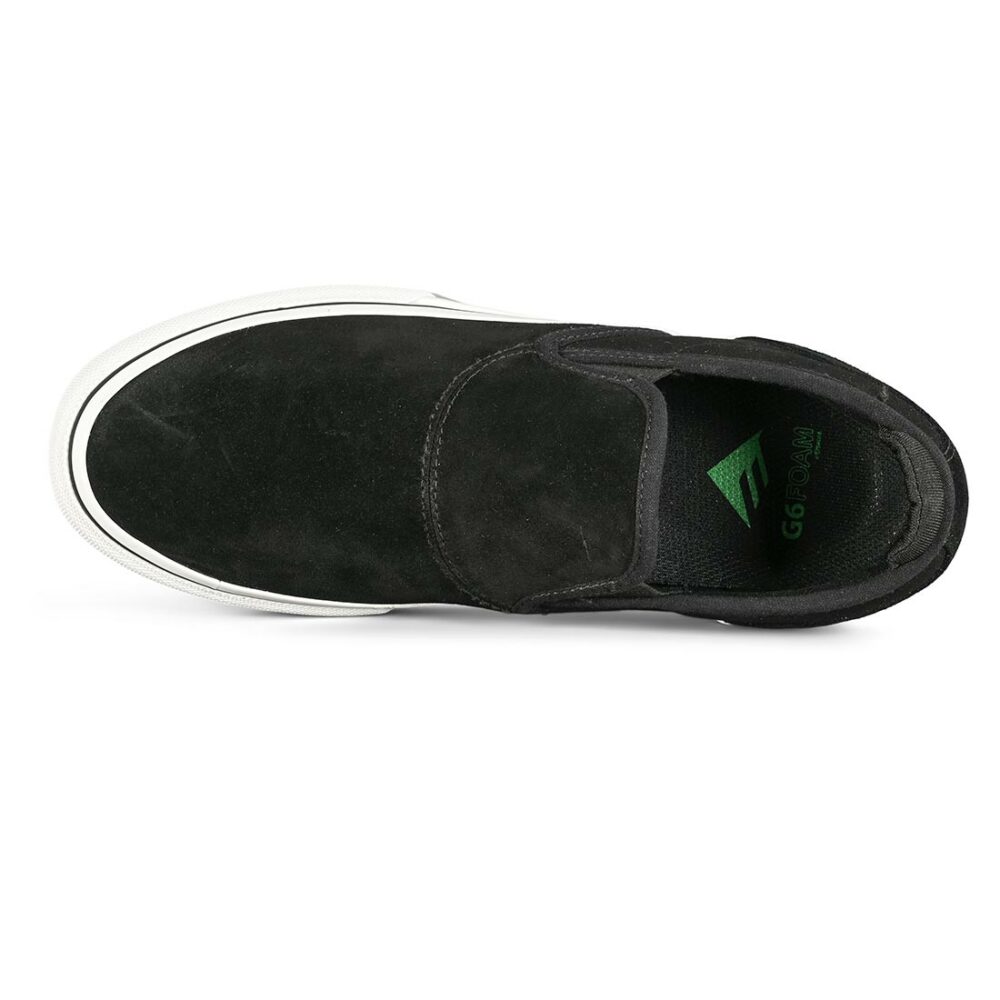 Emerica Wino G6 Slip-On Skate Shoes - Black/White/Gold