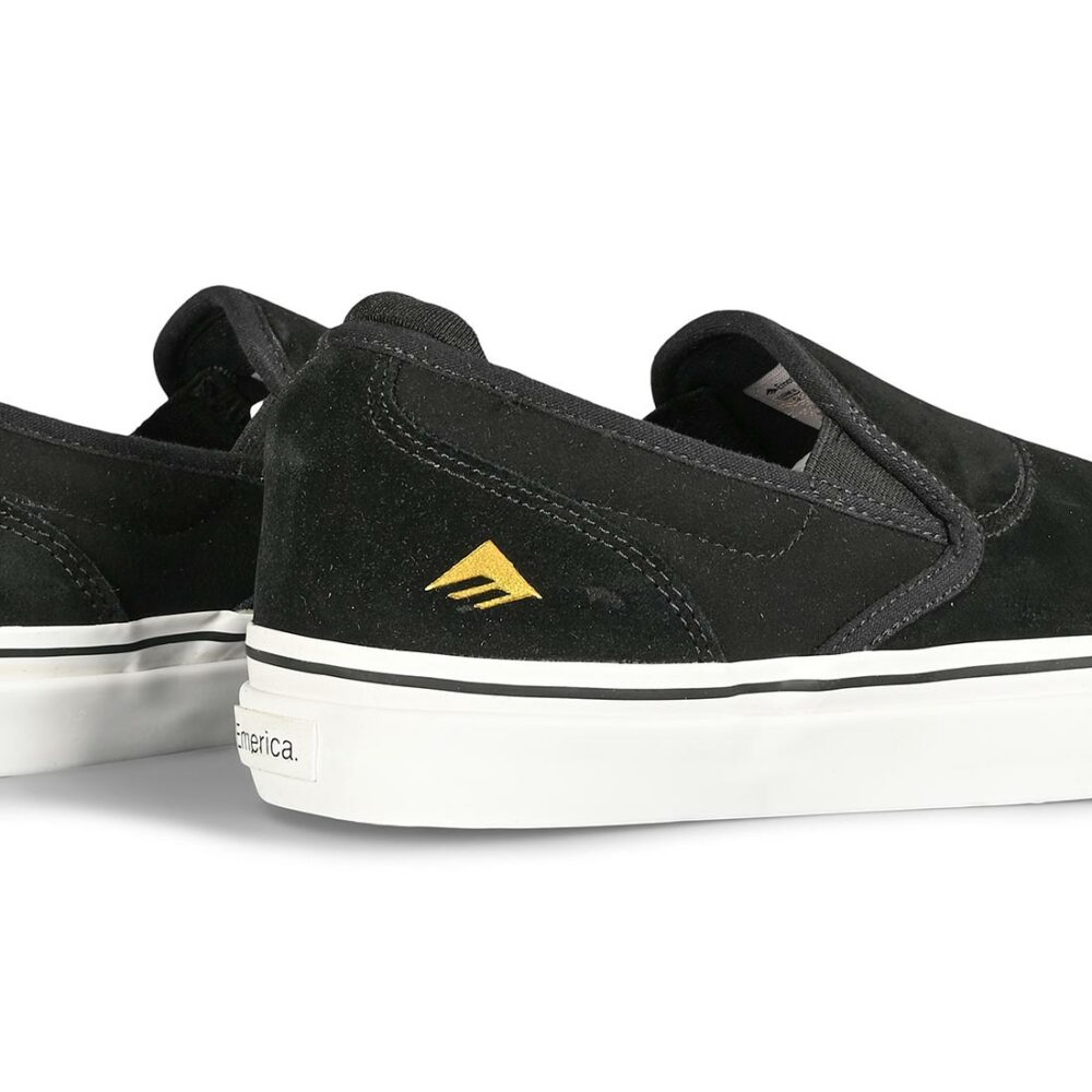 Emerica Wino G6 Slip-On Skate Shoes - Black/White/Gold