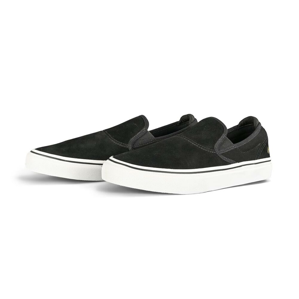 Emerica Wino G6 Slip-On Skate Shoes - Black/White/Gold